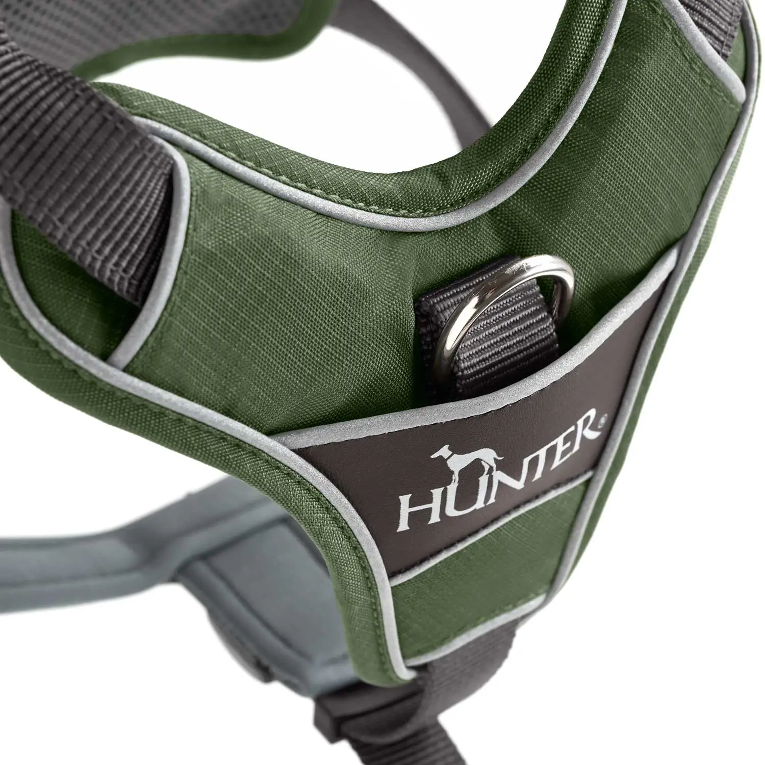 Hunter Divo hundesele L-XL grøn/grå just mave 79-107 cm - Stabil kontrol og komfort